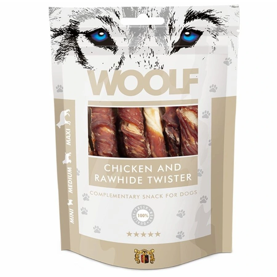 Woolf Hundesnack Kylling og Oksehud Twister